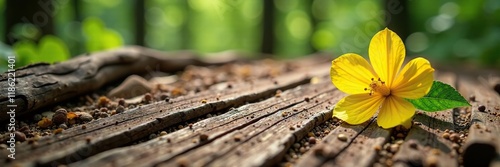 Dry wood surface of Coronilla repanda subsp dura, forest floor, texture, nature photo