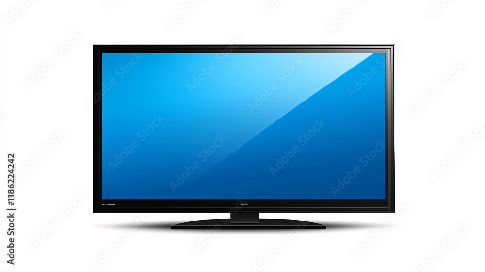 Modern flat-screen TV with a bright blue display showcased on a white background highlighting minimalism and clarity
Modern flat-screen TV with a bright blue display showcased on a white background highlighting minimalism and clarity