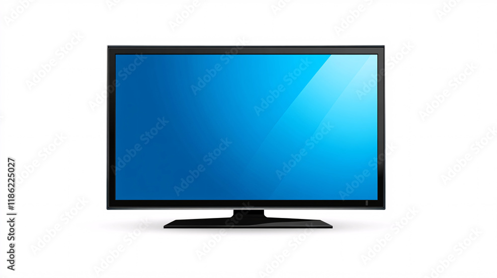 Flat-screen TV featuring a bright blue display centered on a white background showcasing simplicity and clarity
Flat-screen TV featuring a bright blue display centered on a white background showcasing simplicity and clarity