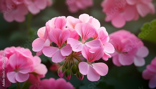 pink geranium flower, AI generated photo