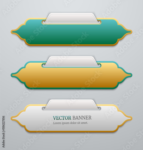 Vector Banners Set with Text Placeholders in Modern Style