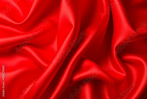 Red silk surface Red Wave Fabric Pattern Abstract Background Fabric Christmas Background and New Year Wallpaper 