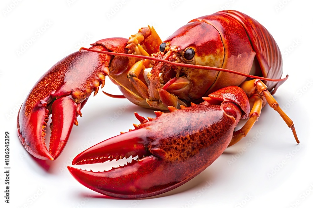 Close-up of a succulent Red Lobster claw, cracked shell revealing delicious seafood, perfect for culinary photography. Close-up of a succulent Red Lobster claw, cracked shell revealing delicious seafood, perfect for culinary photography.