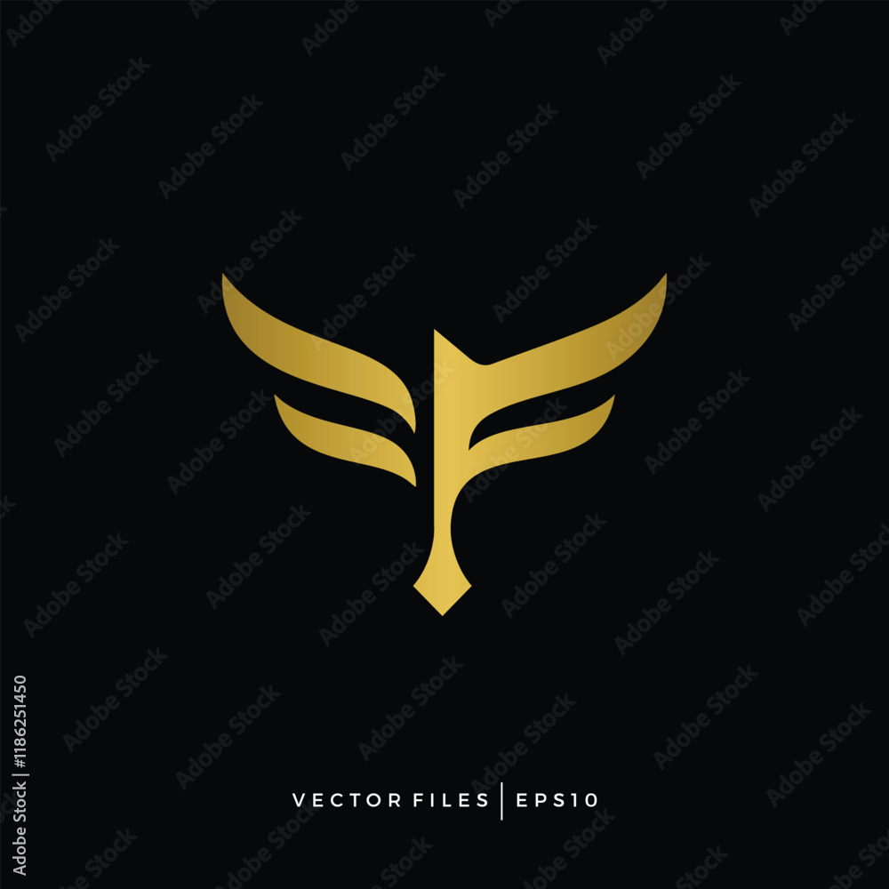Fototapeta premium initials F phoenix abstractly