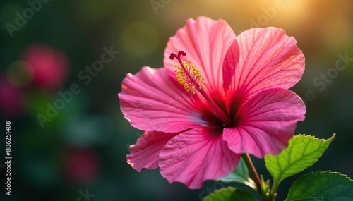 Pink hibiscus petals with subtle sunlight highlighting texture, texture, flower, highlight