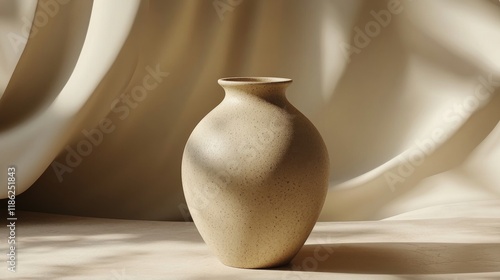 Natural light highlighting a vase with dried flowers on a wooden table in a c...