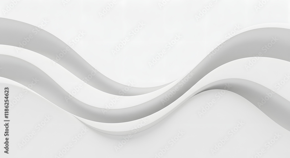 Abstract minimal background of white flowing waves