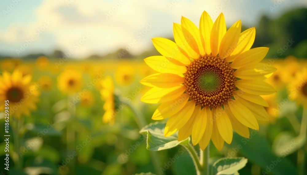 Sunflower with delicate petals and soft texture, nature, field Sunflower with delicate petals and soft texture, nature, field