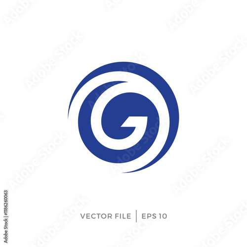 initial letter G wave circle logo