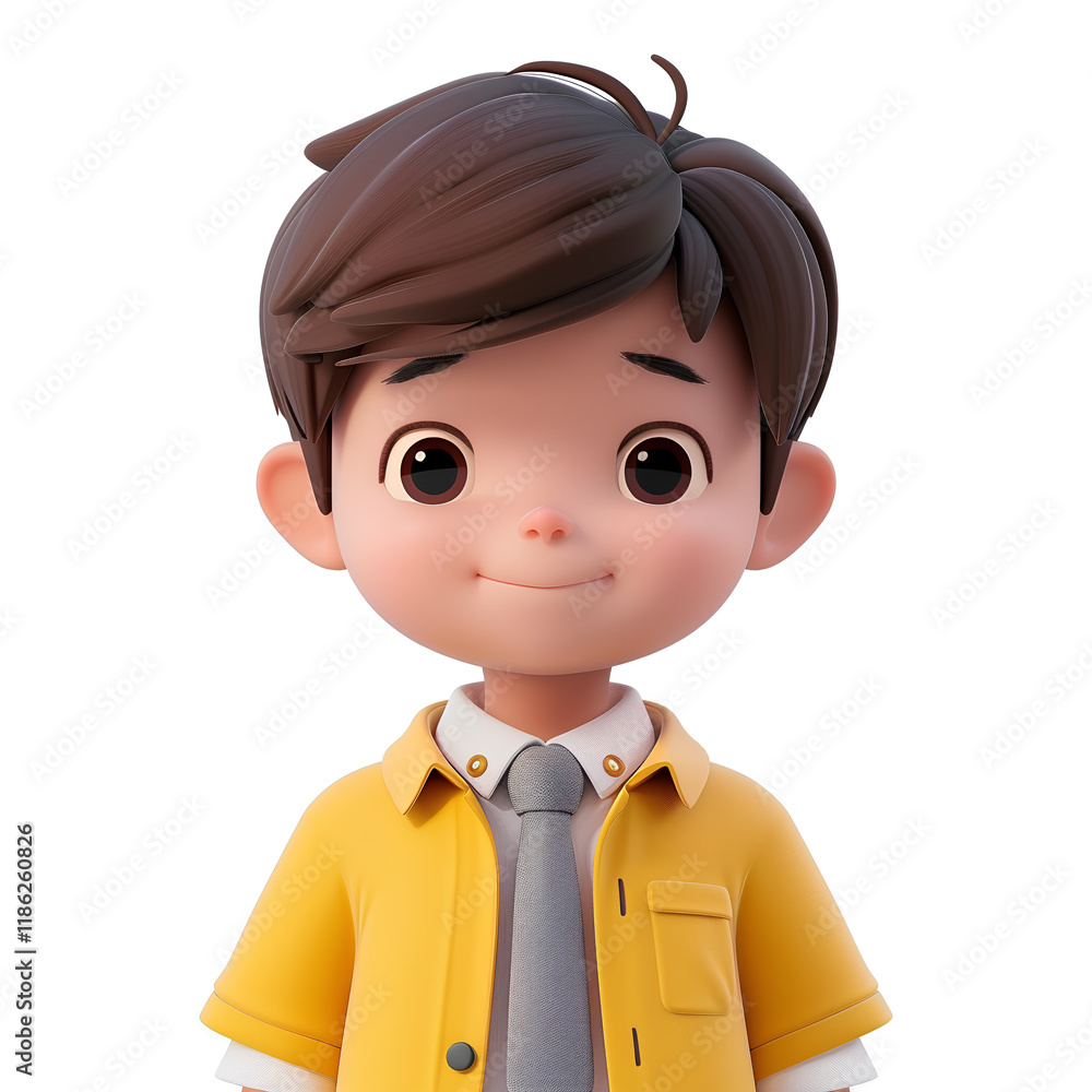 cute male teacher icon, a simple figure with no background and pure white space around the character, in a flat style with simple lines