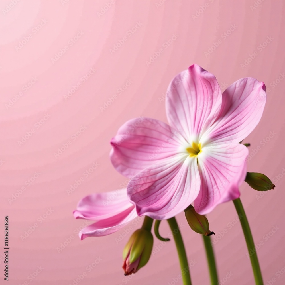 Fototapeta premium delicate primrose petals on a soft pink background, floral, primrose