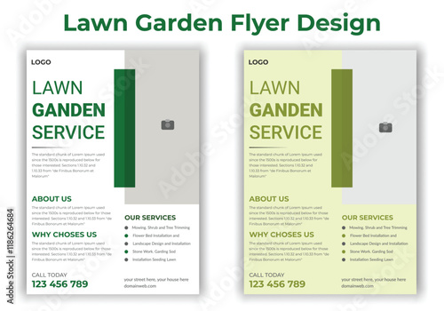 "Lawn Mower & Landscaping Garden Service Flyer Template: Professional, Eye-Catching Brochure Design for Your Lawn Care Business"