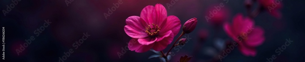 Deep plum color of the flower against inky black, flower, plum Deep plum color of the flower against inky black, flower, plum