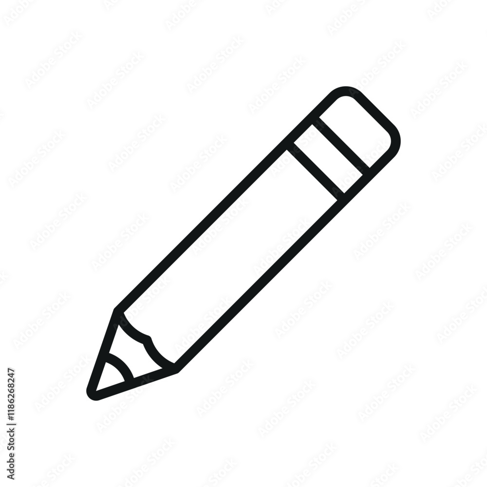 Pencil icon with a playful and colorful look, perfect for adding charm to school, hobby, or illustration-themed design Pencil icon with a playful and colorful look, perfect for adding charm to school, hobby, or illustration-themed design