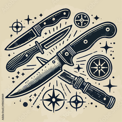 illustration of a set of knife