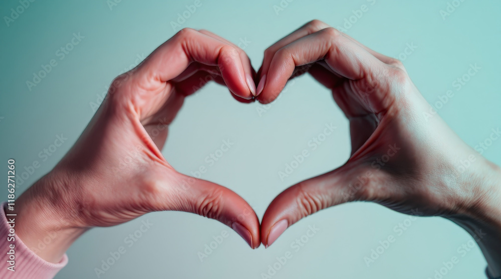 Fototapeta premium sample.pngHands Creating a Heart Symbol on a Soft Background