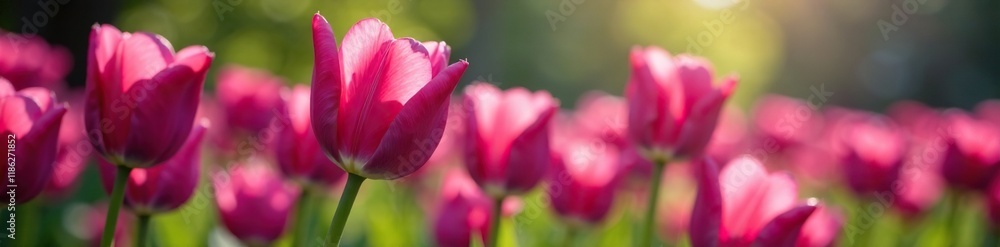 Regal purple tulips sway gently in the breeze, tulip, gardens Regal purple tulips sway gently in the breeze, tulip, gardens