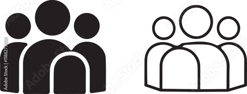 Group icons. solid style vector
