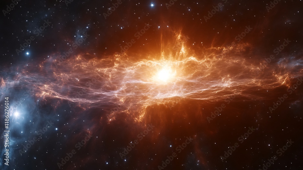 Fototapeta premium Celestial Nebula Cosmic Energy Burst in Space