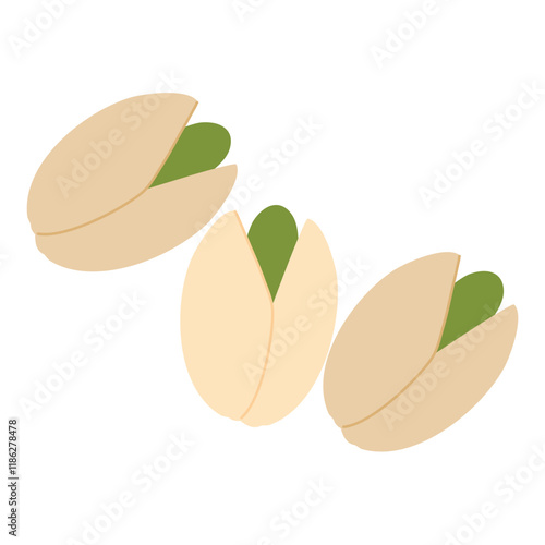 Some Roasted Pistachio nuts illustration