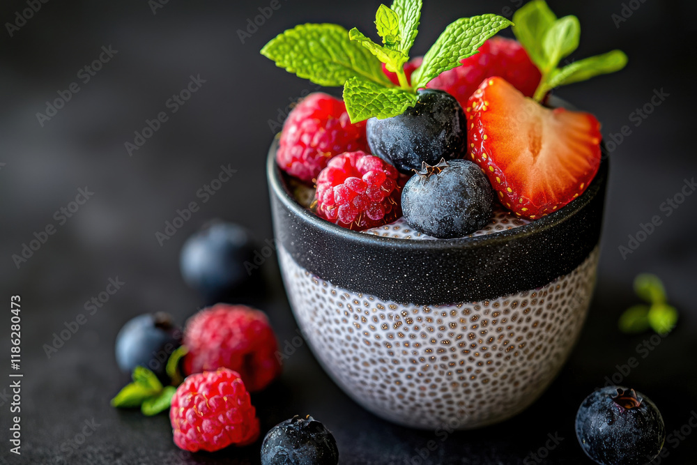 Chia Pudding with Fresh Berries and Mint Chia Pudding with Fresh Berries and Mint