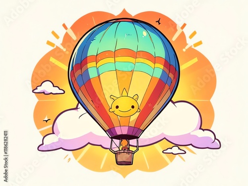 Joyful Hot Air Balloon Ride at Sunrise photo