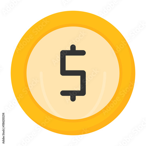 Coin Flat Style Icon