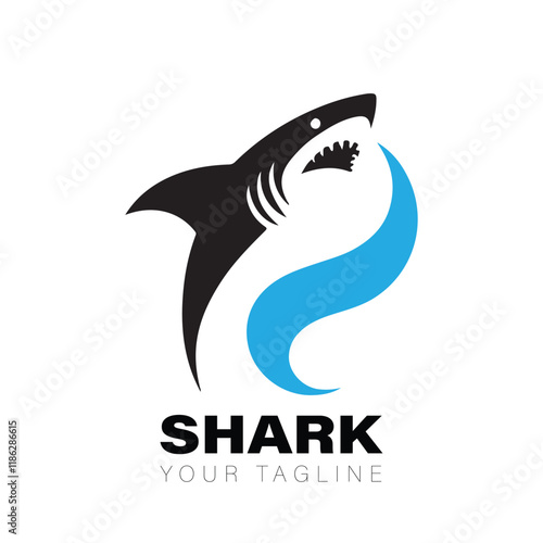 Shark Logo. Shark Logo Black and White, Shark Logo Design, Creative Shark Logo Images. Shark Logo Vector Design on White Background