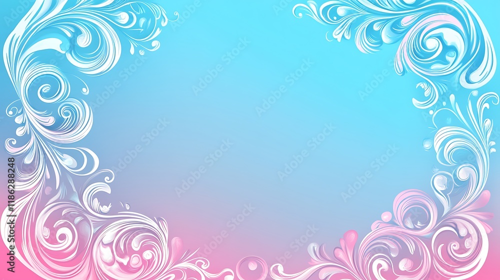 Pastel Swirls Frame Elegant Design Background Pastel Swirls Frame Elegant Design Background