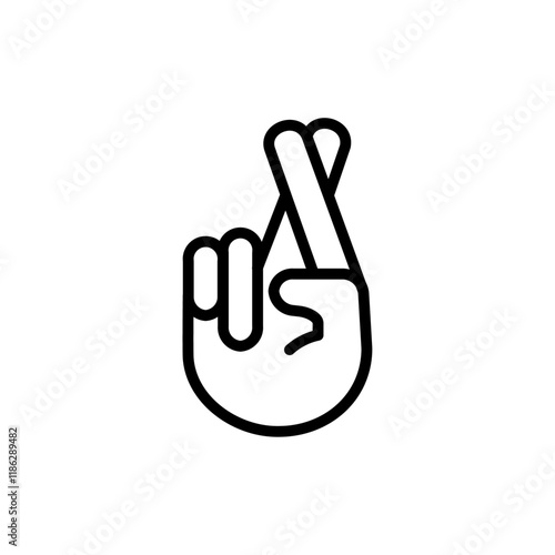 Crossed fingers icon Thin vector set