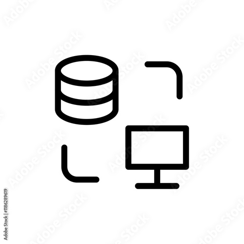 Data display icon Thin vector set