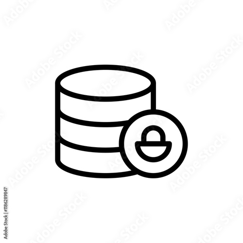 Database lock icon Thin vector set