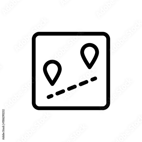 Distance icon Thin vector set