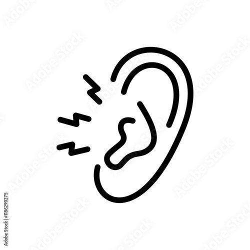 Earache icon Thin vector set