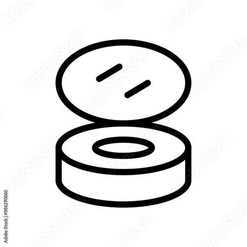 Face powder icon Thin vector set