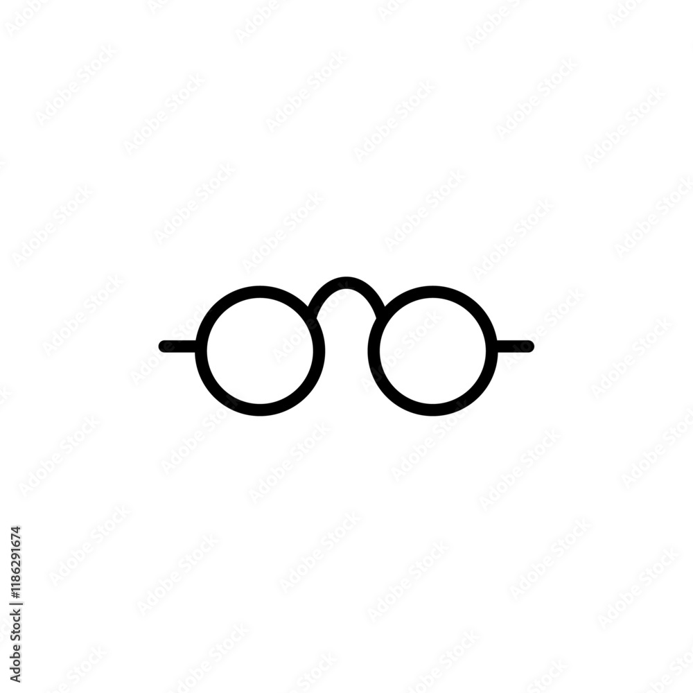 Glasses icon Thin vector set Glasses icon Thin vector set
