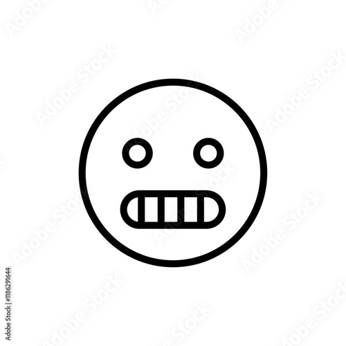 Grimacing face icon Thin vector set
