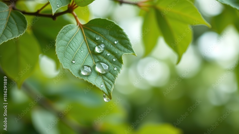 Sparkling Green Leaf Droplet Macro Sparkling Green Leaf Droplet Macro