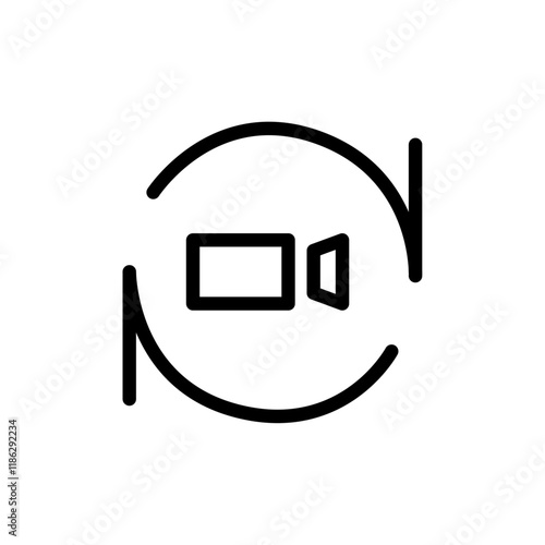 Invert camera icon Thin vector set