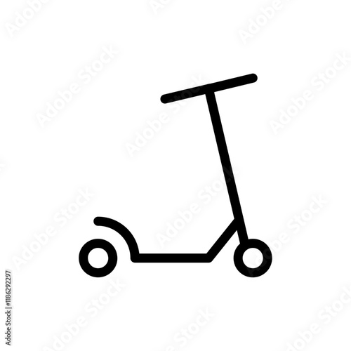 Kick push scooter icon Thin vector set