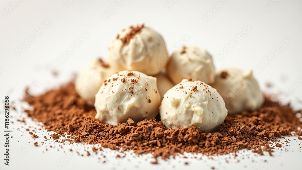 White Truffle Cocoa Powder Dreamy Still Life White Truffle Cocoa Powder Dreamy Still Life