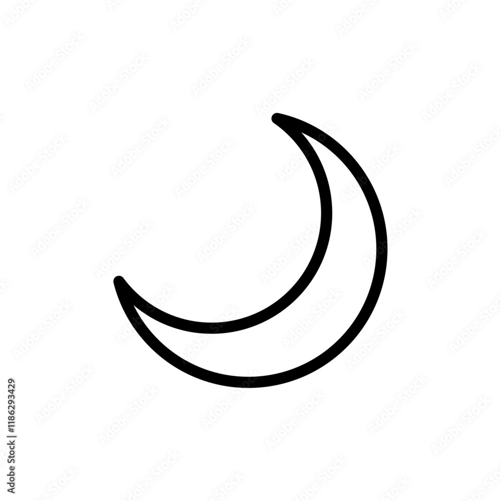 Moon icon Thin vector set Moon icon Thin vector set