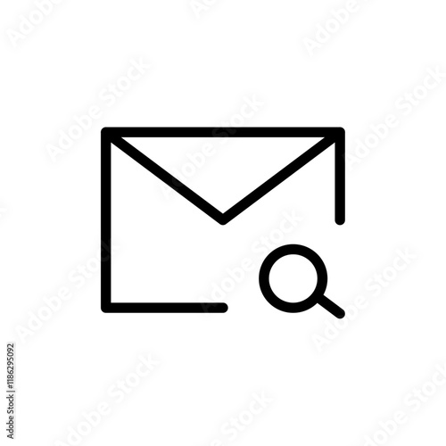 Search mail icon Thin vector set