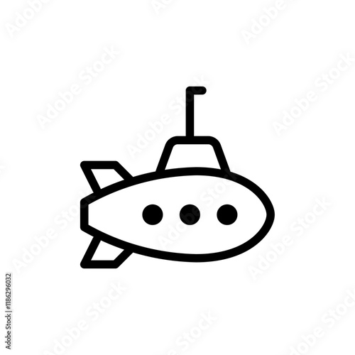 Submarine icon Thin vector set