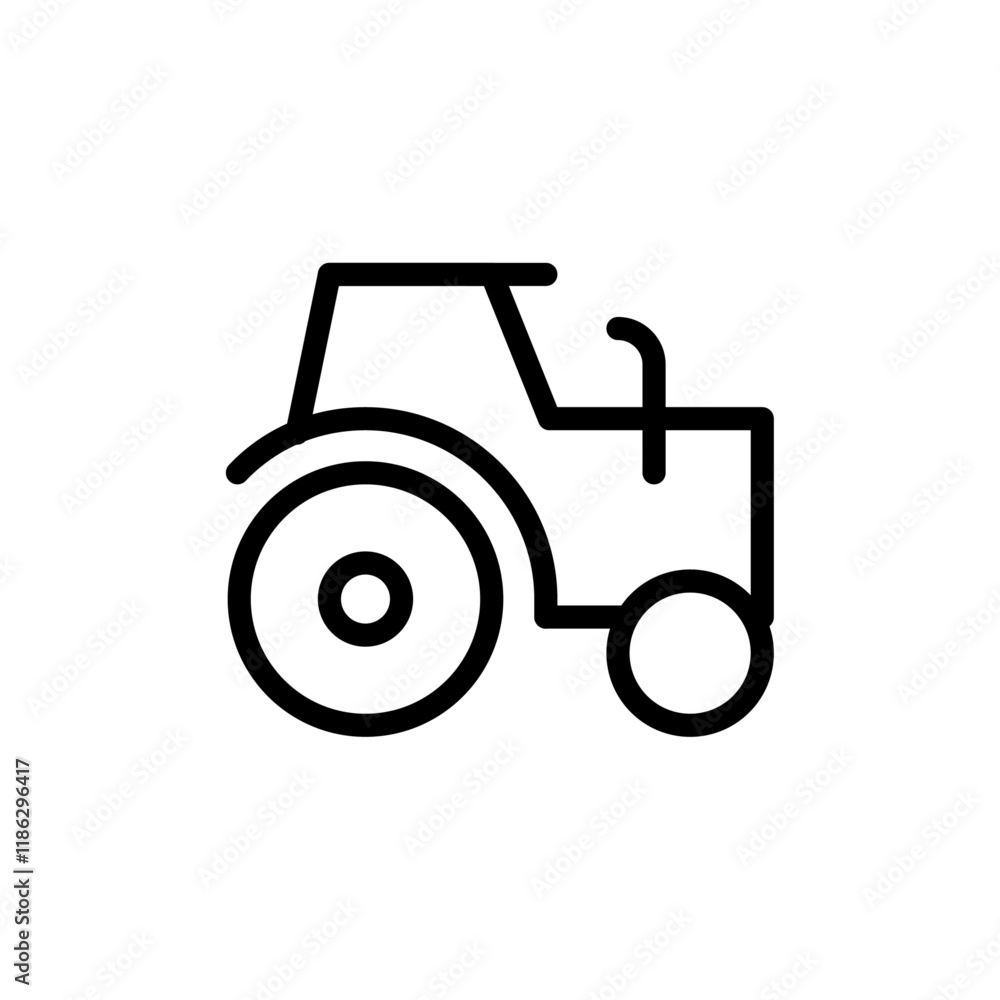 Tractor icon Thin vector set Tractor icon Thin vector set