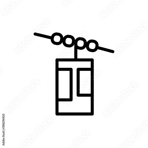Tramway icon Thin vector set