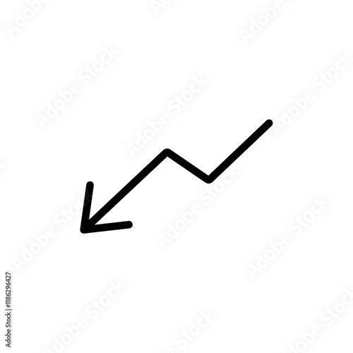 Trending down icon Thin vector set