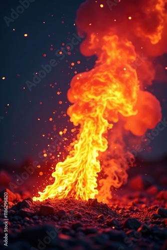 Fuego de artificio desenfocado en la naturaleza, artificio, luces photo