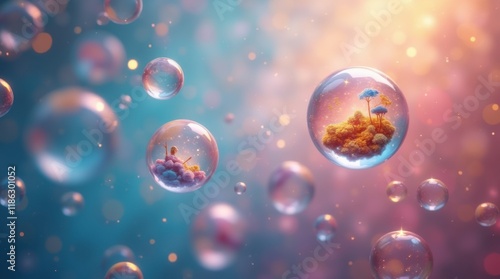 Wallpaper Mural Floating Bubbles of Fulfilled Dreams Torontodigital.ca