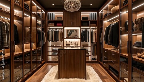 Luxurious Modern Walk In Closet Design For Menswear